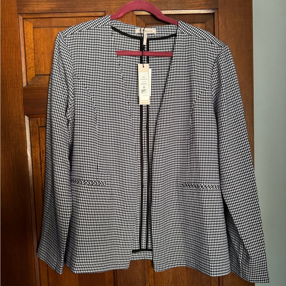 BCBG Black and White Houndstooth Blazer